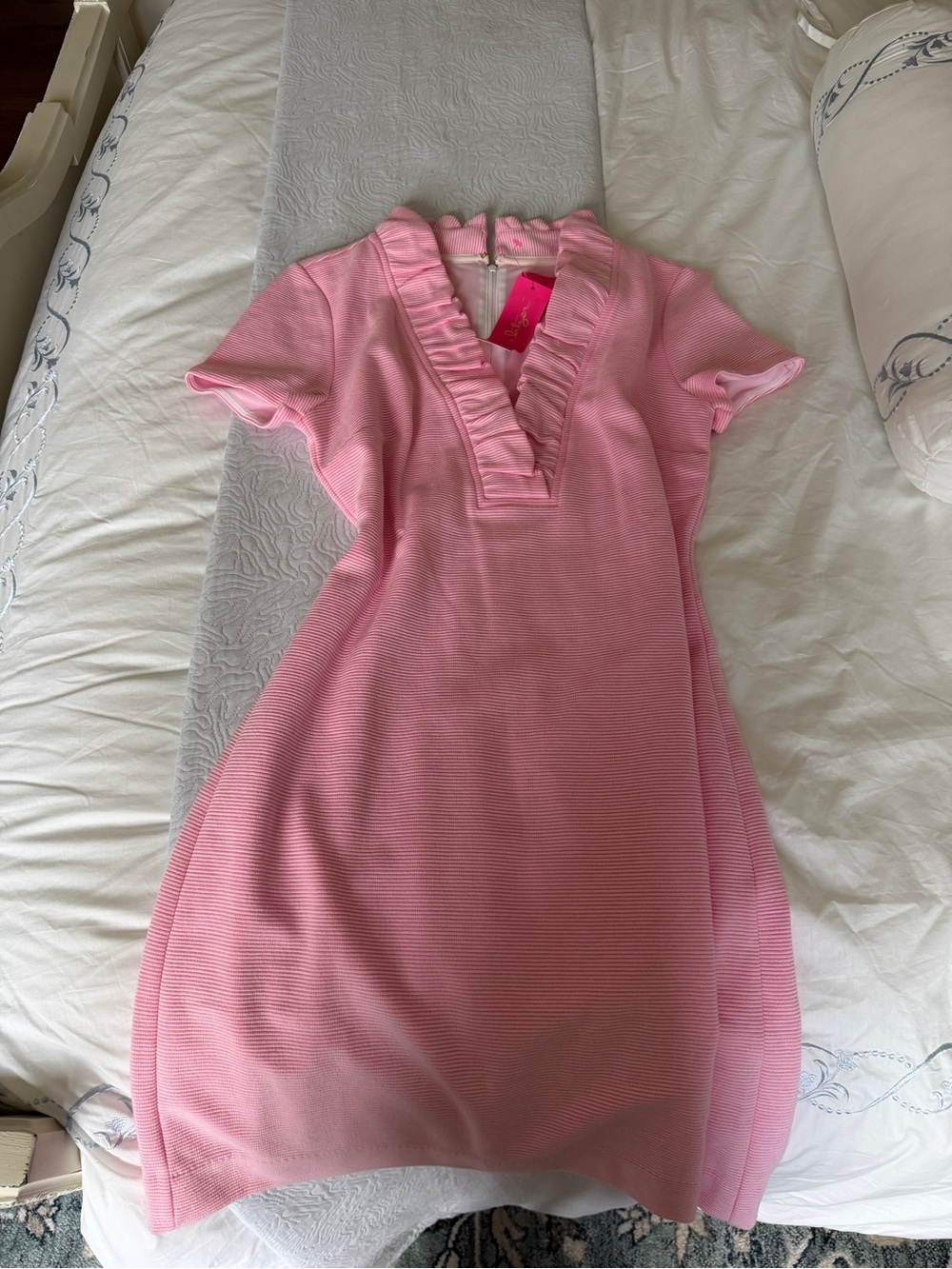 Lilly Pulitzer Short Sleeve Tisbury Shift Dress in Prosecco Pink